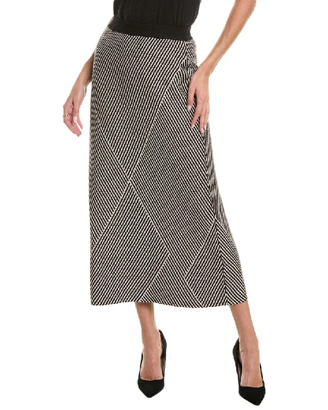 YAL New York Knit Stripe Midi Skirt