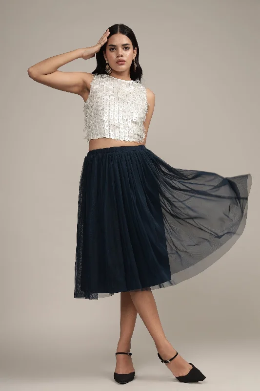 Merlin Navy Midi Skirt