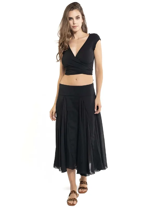 Hard Tail Rolldown Waist Diamond Flare Skirt (Style VL-19)