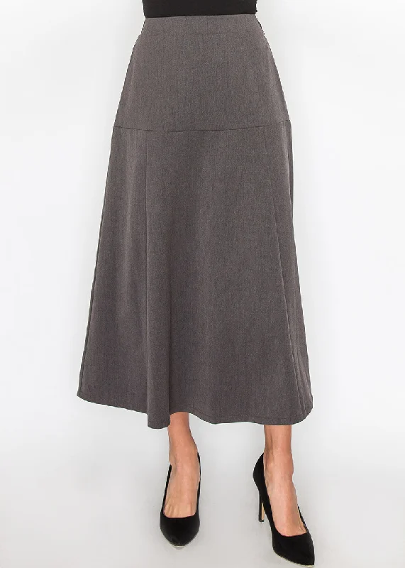 Gray Panel Midi Skirt