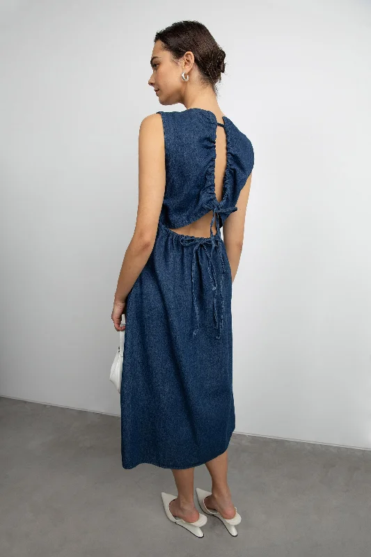 DENIM MIDI DRESS