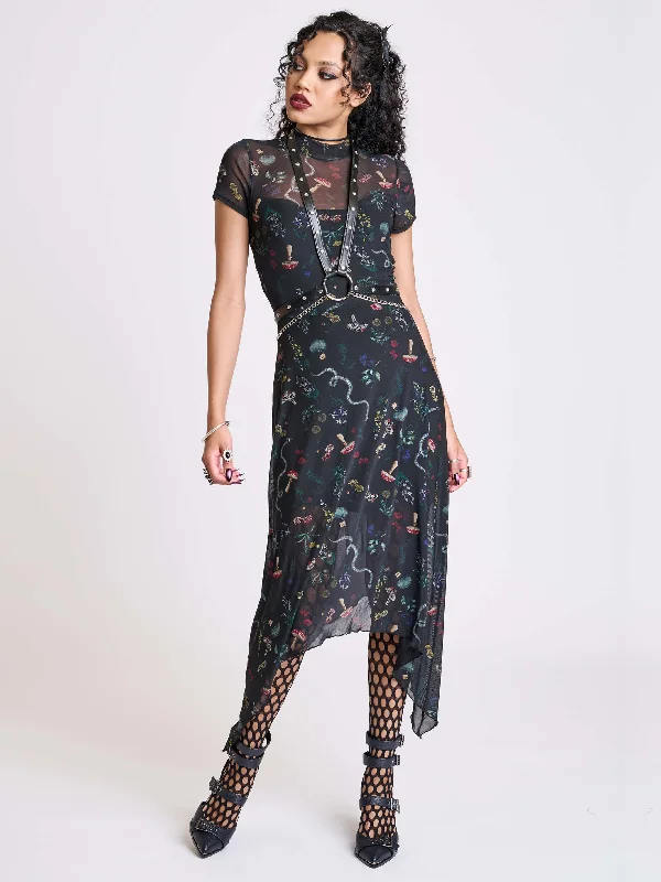 Botanical Mesh Dress