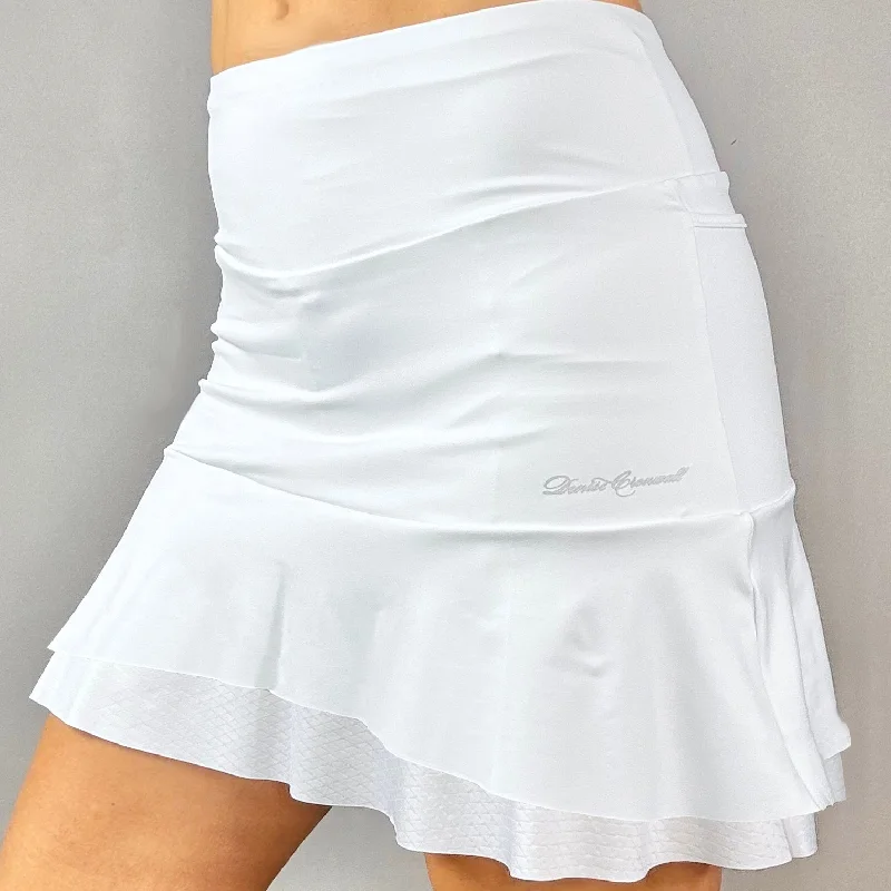 White Embossed Short Skort (textured white)