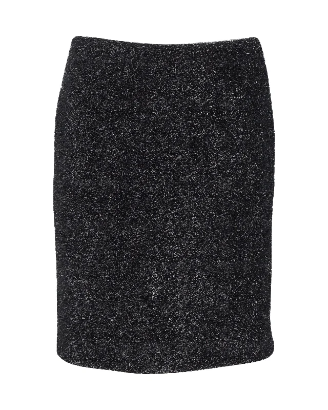 Simone Rocha Metallic Knit Mini Skirt in Black Recycled Wool