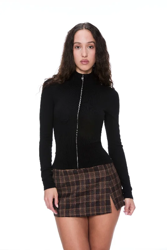 MICRO MINI SKIRT - PLAID BROWN