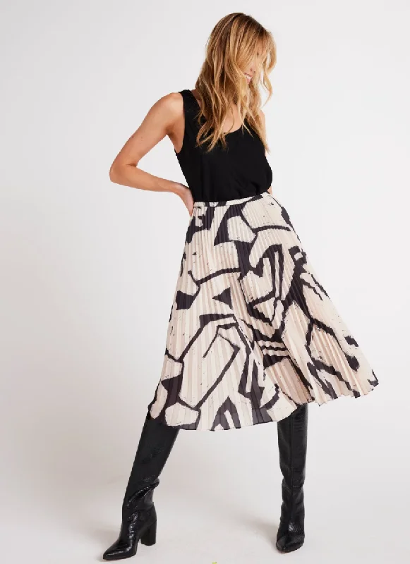 MOSAIC PRINT KNIFE PLEAT MIDI SKIRT