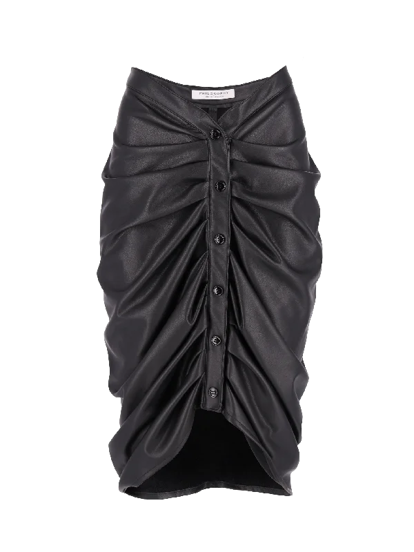 ruched midi skirt