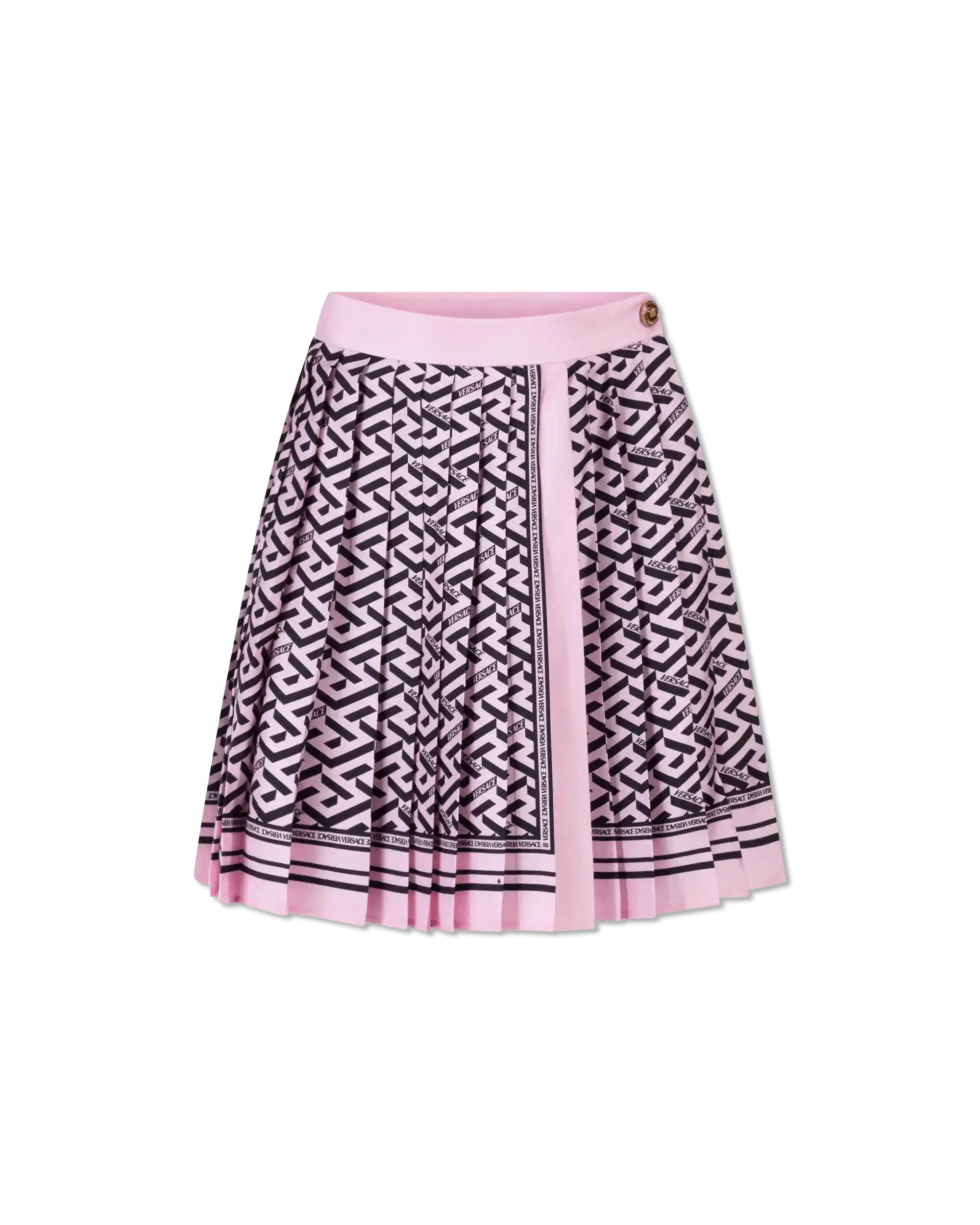 Twill Monogram Pleated Mini Skirt