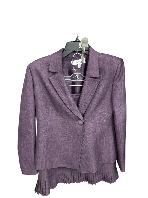 Skirt Suit 2pc By Le Suit In Purple, Size: 8p