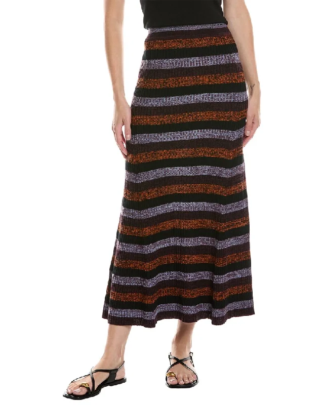 GANNI Rib Wool Long Skirt