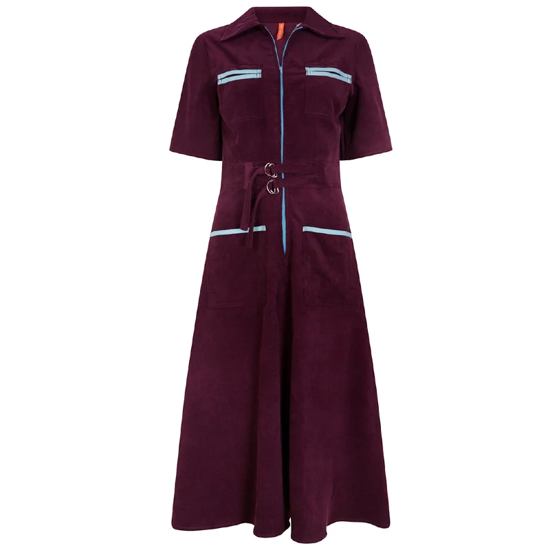 Autumn Shirt Dress Berry