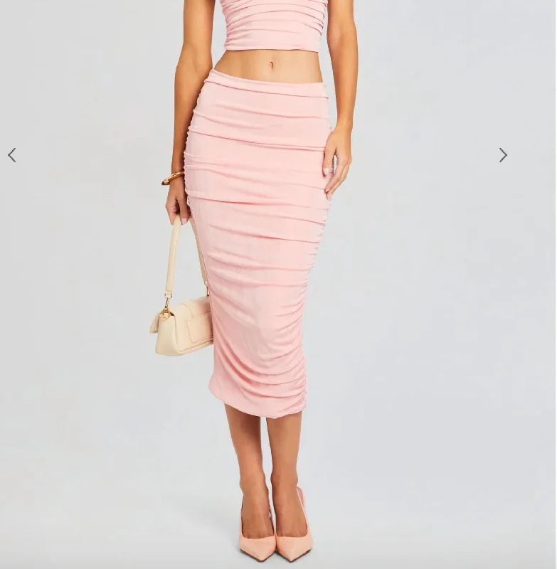 Julia Midi Skirt In Powpk