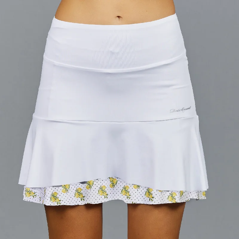 Mini Lemons Mid Skort (white / print)