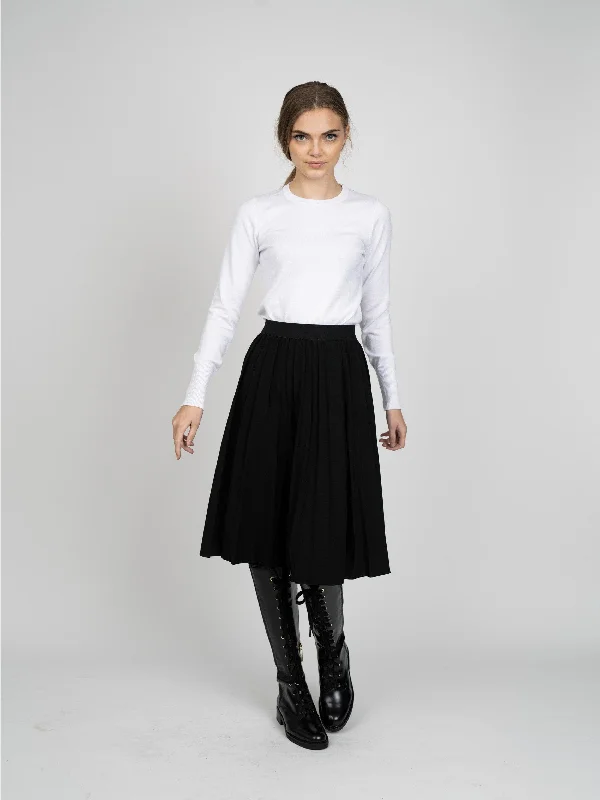 PLEATED SKIRT 24"-BLACK