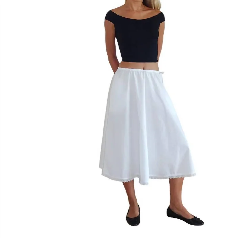 Taka Midi Skirt In Poplin White