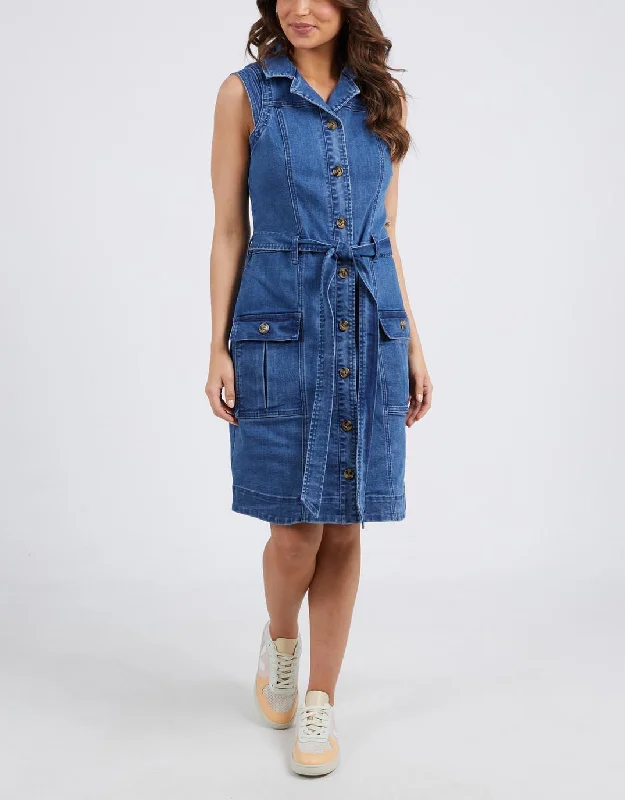 Daisy Denim Dress - Blue Wash