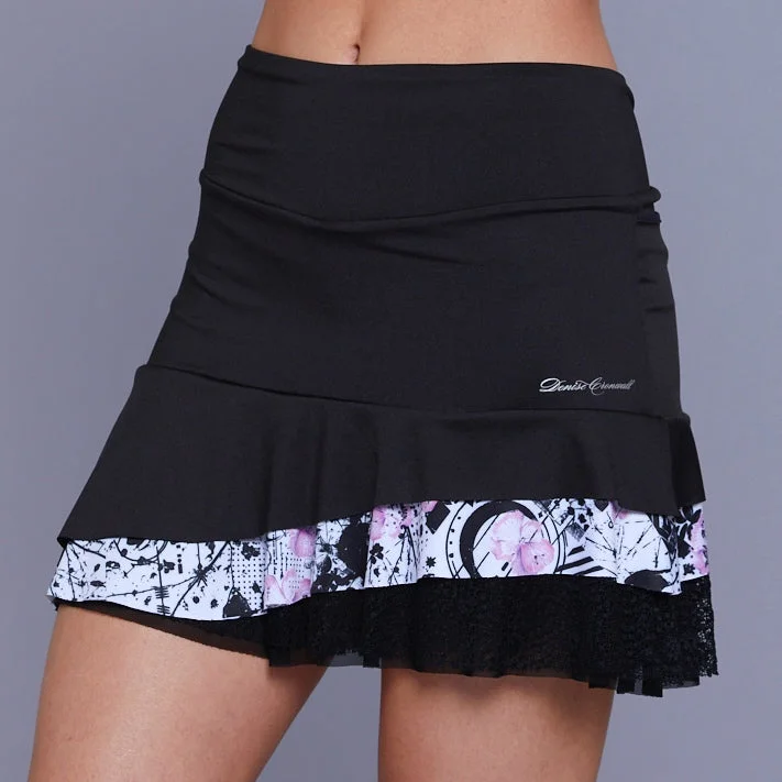 Print Collage Asymetric 15" Skort (black)