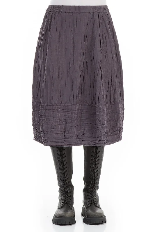 Balloon Vintage Violet Crinkled Silk Linen Skirt