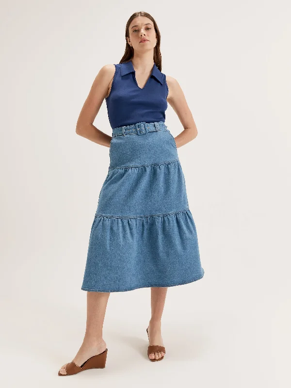 Piper Denim Midi Skirt