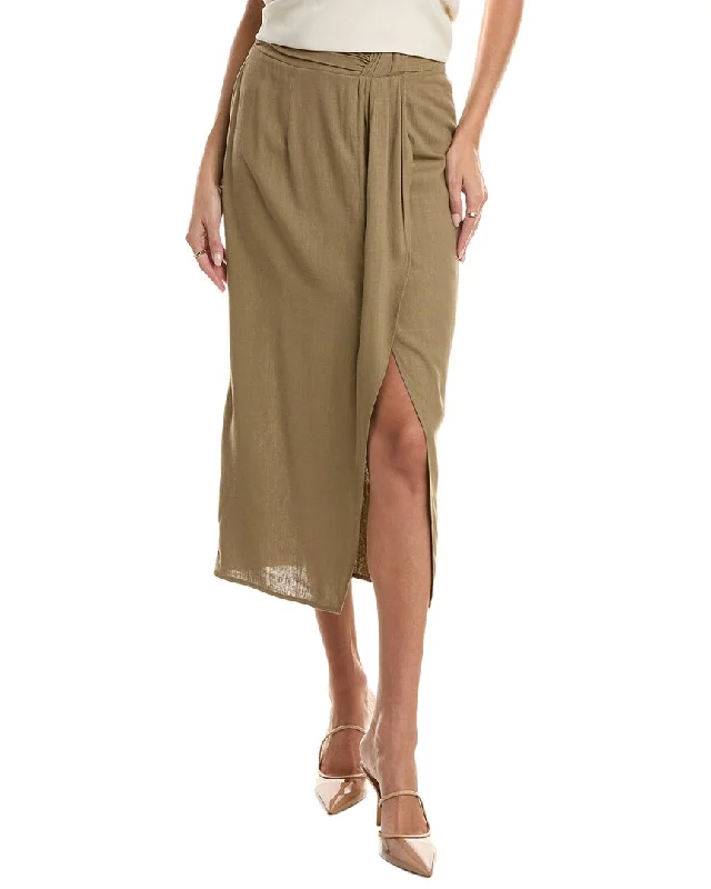 Heartloom Catriona Linen-Blend Midi Skirt