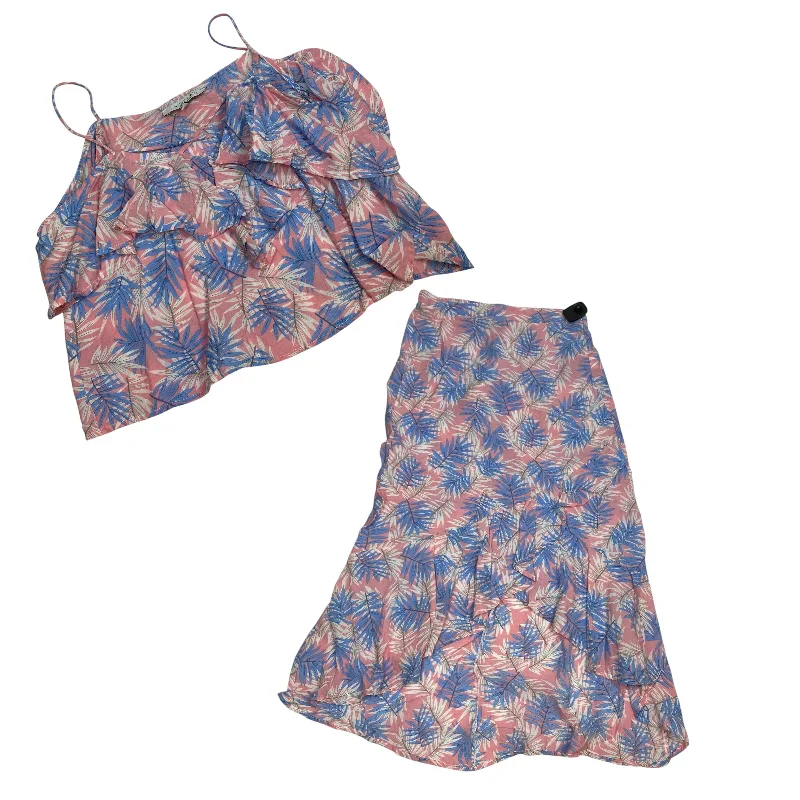 Skirt Set 2pc By Sweet Rain In Blue & Pink, Size: M