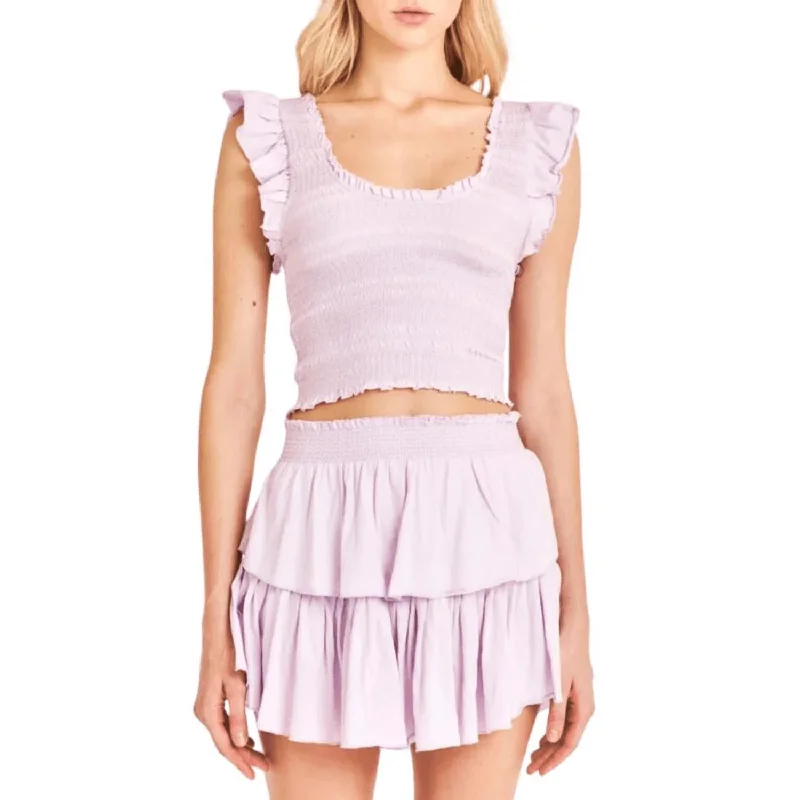 Ruffle Mini Skirt In Lilac