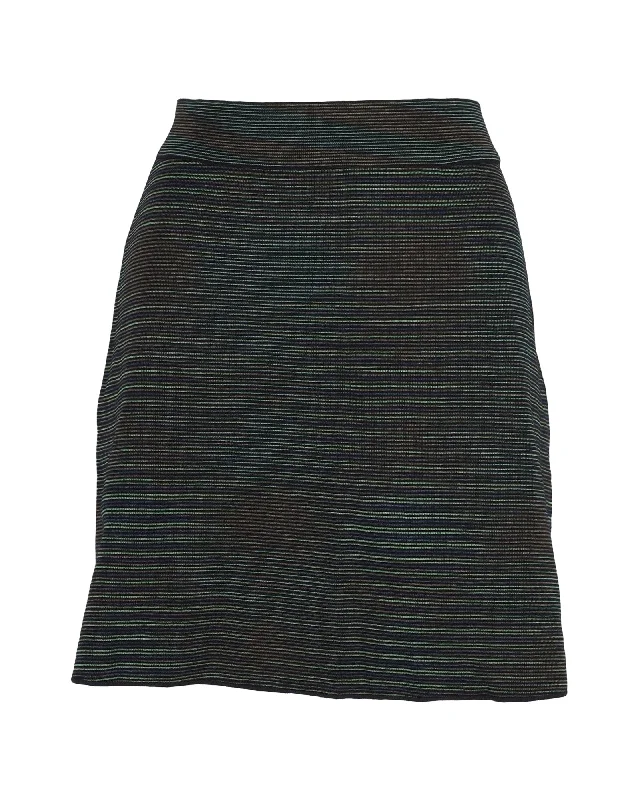 Missoni Striped Mini Skirt in Green Wool