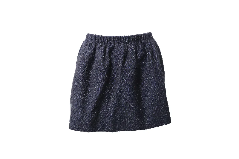 Maje Diamond Embroidered Mini Skirt in Blue Nylon