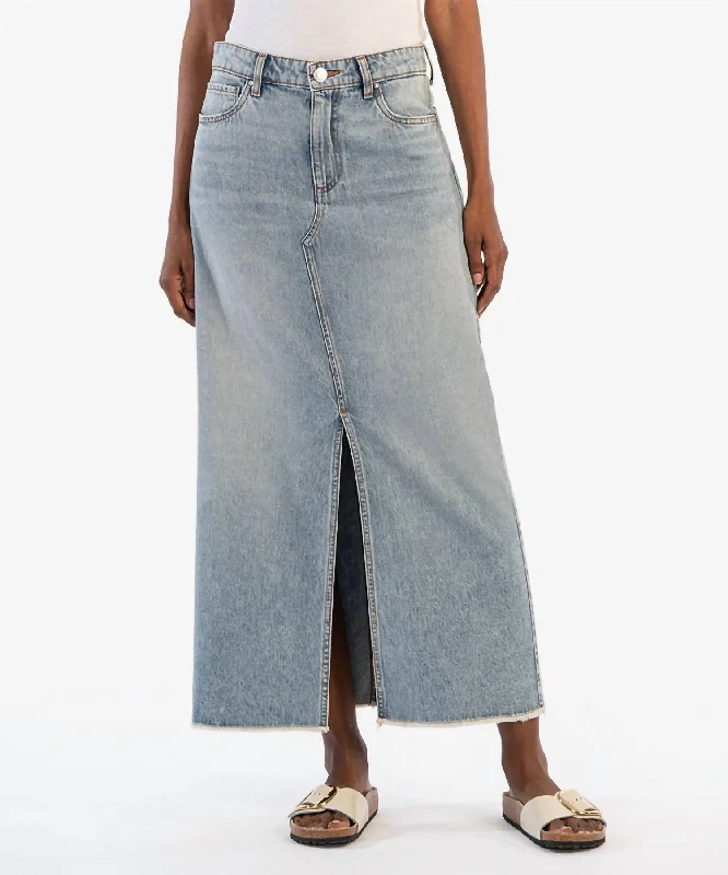 Brea Long Skirt In Medium Wash