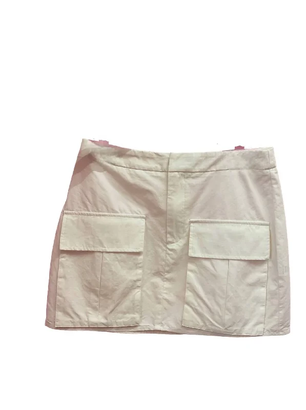 Cargo Mini Skirt In Off White