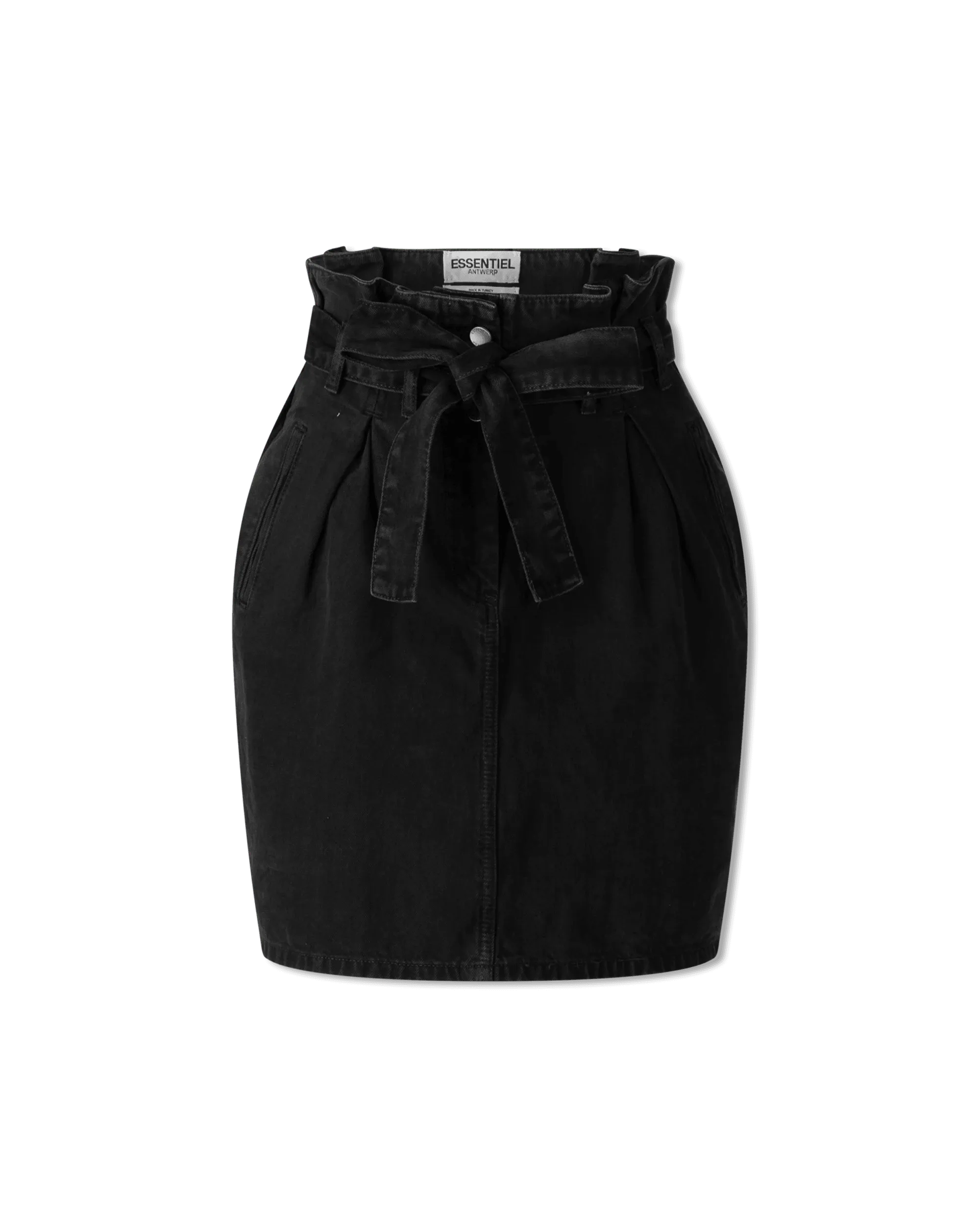 Paperbag Waist Denim Mini Skirt