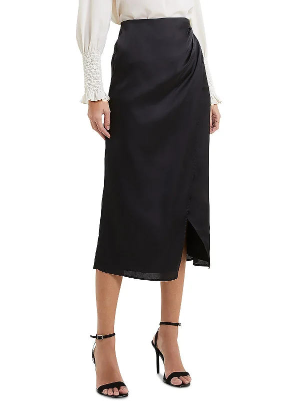 Womens Satin Long Wrap Skirt