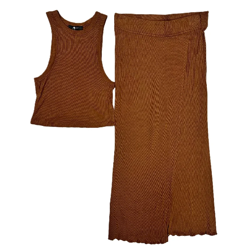 Skirt Set 2pc By 7 For All Mankind In Brown, Size: S